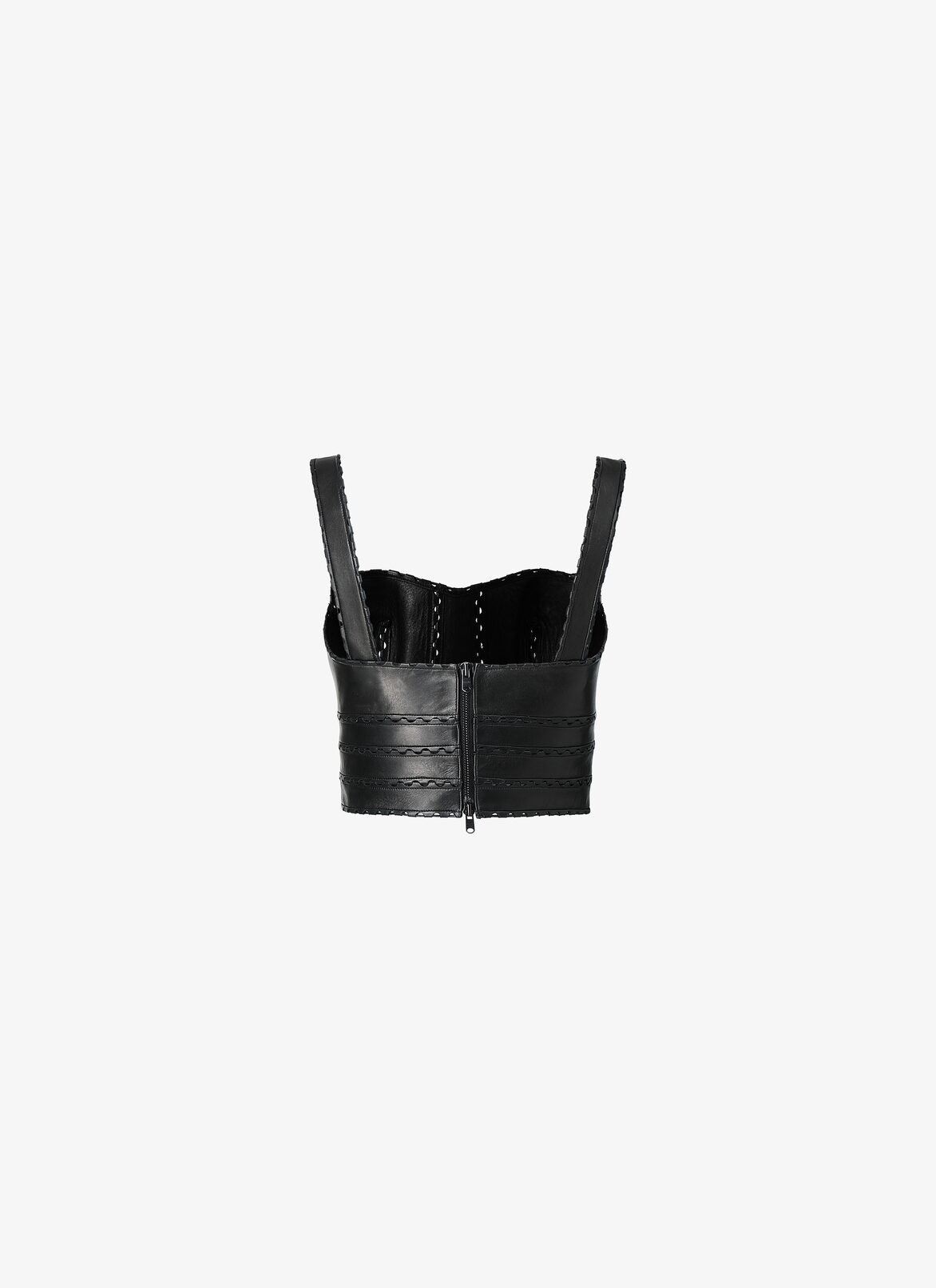Leather Bustier Top ALAÏA BLACK LEATHER BUSTIER TOP